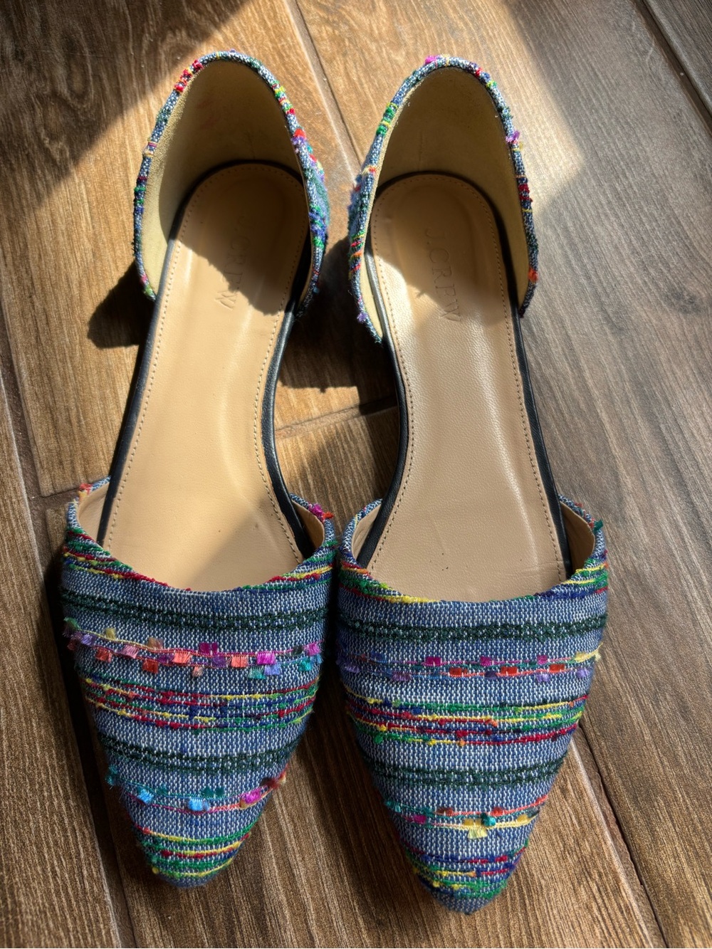J. Crew Women's Multicolor Pointed-Toe Tweed Flats